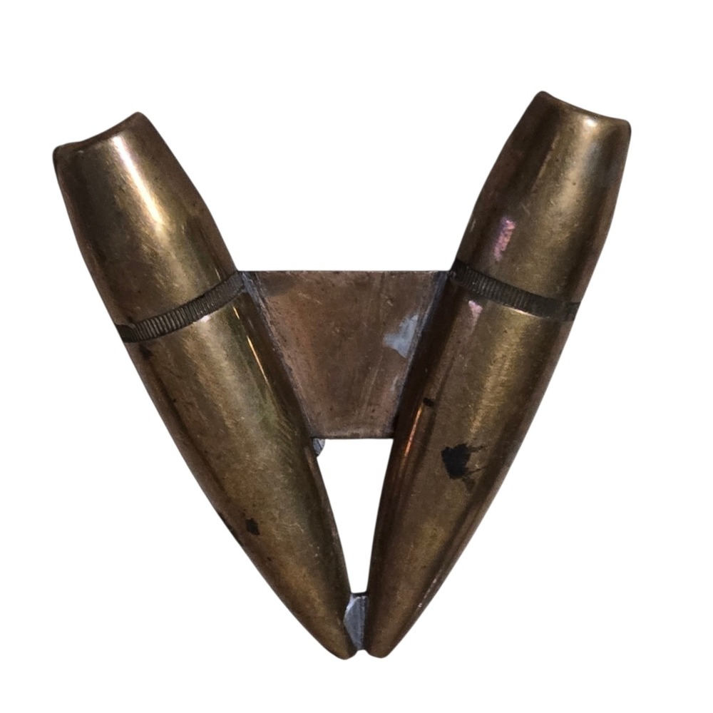 WWII Ammunition Trench Art Pin  Brass Bullets Brooch Army Military Heavy Victory